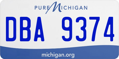 MI license plate DBA9374