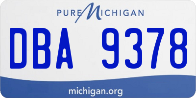 MI license plate DBA9378