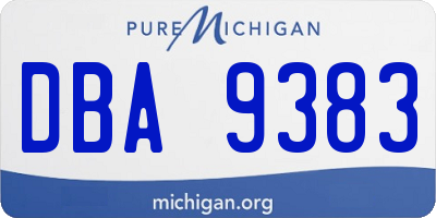 MI license plate DBA9383