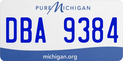 MI license plate DBA9384