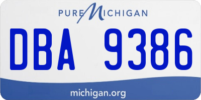 MI license plate DBA9386