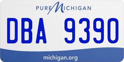 MI license plate DBA9390