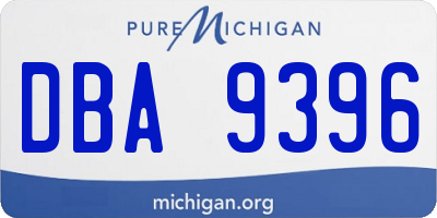 MI license plate DBA9396