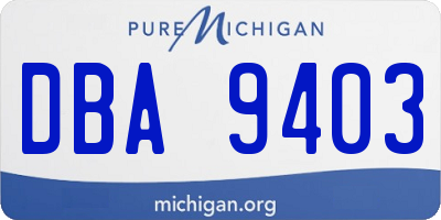 MI license plate DBA9403