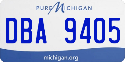 MI license plate DBA9405