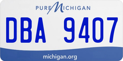 MI license plate DBA9407