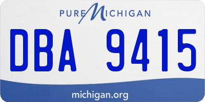 MI license plate DBA9415