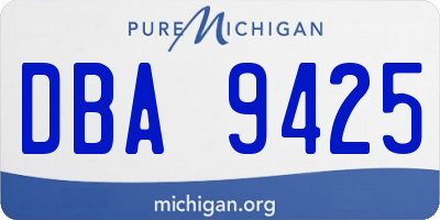 MI license plate DBA9425
