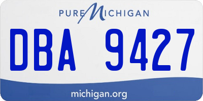 MI license plate DBA9427