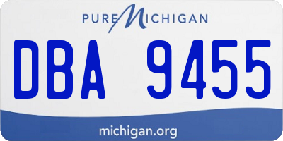 MI license plate DBA9455