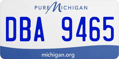 MI license plate DBA9465