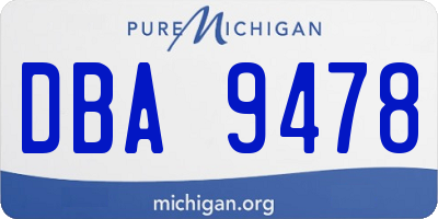 MI license plate DBA9478