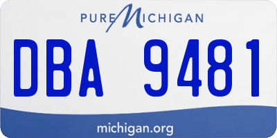 MI license plate DBA9481