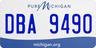 MI license plate DBA9490