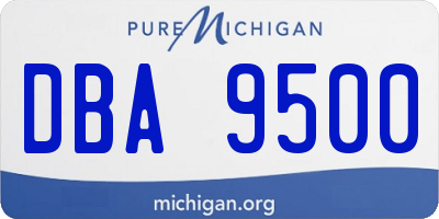 MI license plate DBA9500