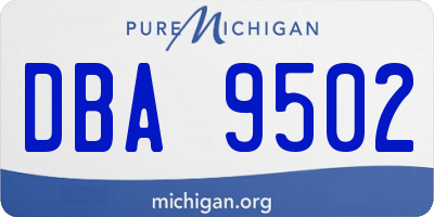MI license plate DBA9502