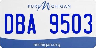 MI license plate DBA9503