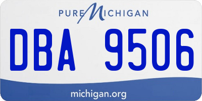 MI license plate DBA9506