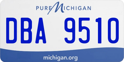 MI license plate DBA9510
