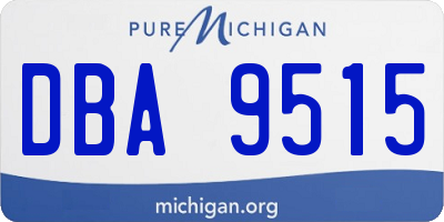 MI license plate DBA9515
