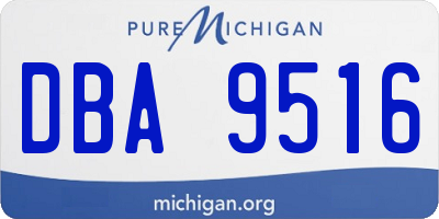 MI license plate DBA9516