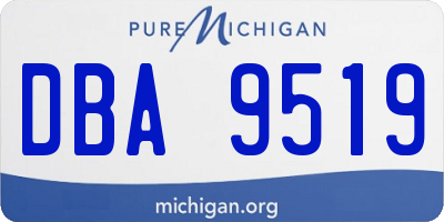 MI license plate DBA9519
