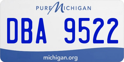 MI license plate DBA9522