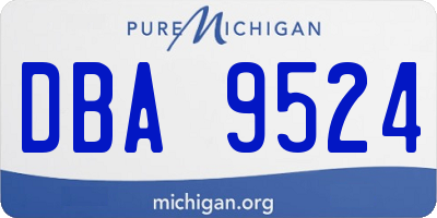 MI license plate DBA9524