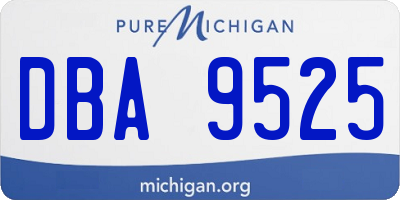 MI license plate DBA9525