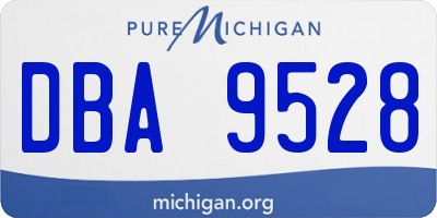 MI license plate DBA9528