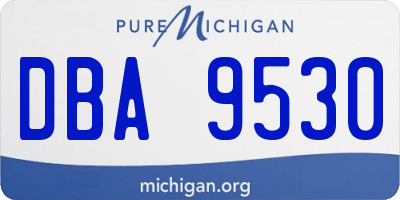 MI license plate DBA9530