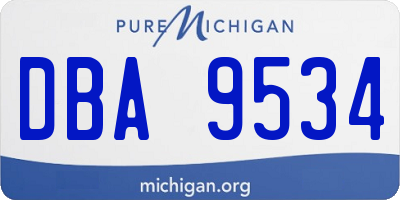 MI license plate DBA9534