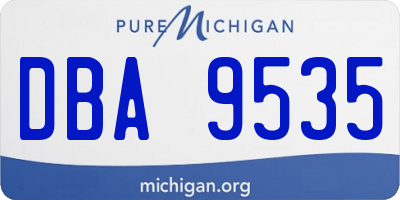 MI license plate DBA9535