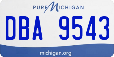 MI license plate DBA9543