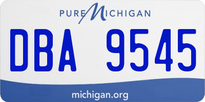 MI license plate DBA9545
