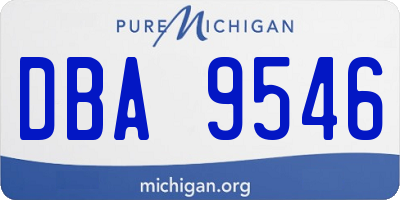 MI license plate DBA9546