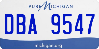 MI license plate DBA9547
