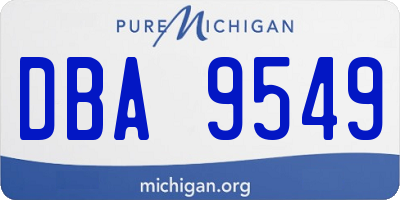 MI license plate DBA9549