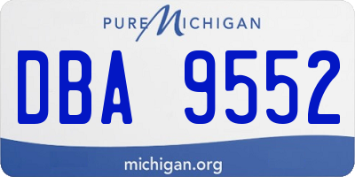 MI license plate DBA9552
