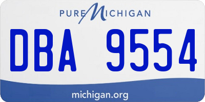 MI license plate DBA9554