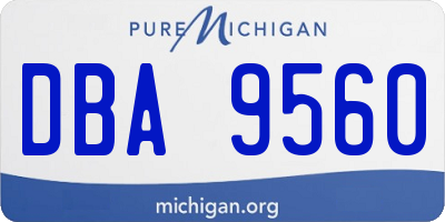 MI license plate DBA9560