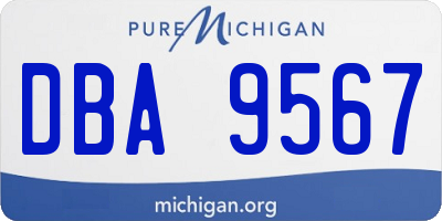 MI license plate DBA9567