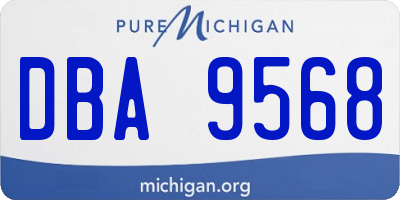MI license plate DBA9568