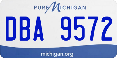 MI license plate DBA9572