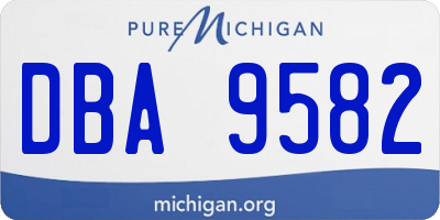 MI license plate DBA9582