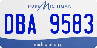 MI license plate DBA9583