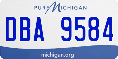 MI license plate DBA9584