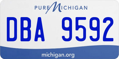 MI license plate DBA9592