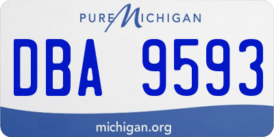 MI license plate DBA9593