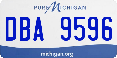 MI license plate DBA9596
